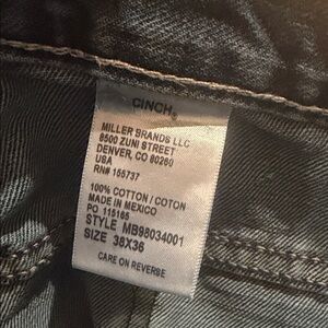 Cinch Men's Dark Blue Relaxed Jeans 38x36